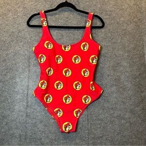 BUC-EE’s Red Swimsuit Vibrant Graphic One Piece Beach Tank Buc Ees